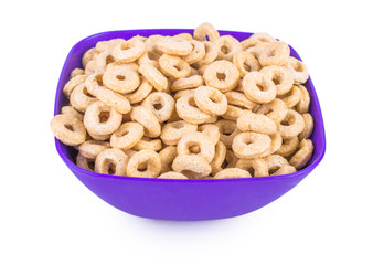 dry cereal for breakfast, isolated on white