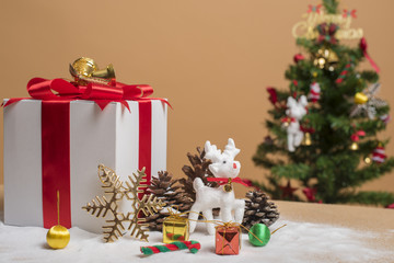 Christmas gift box and christmas decoration