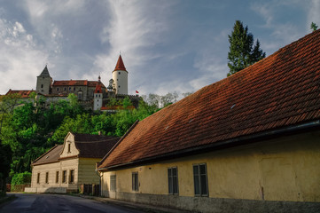 Fototapeta na wymiar Medieval royal gothic castle Krivoklat, Central Bohemia, Czech Republic