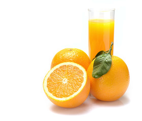 oranges  and juiсe  on a white background