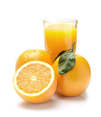 oranges  and juiсe  on a white background