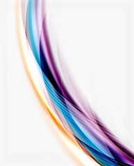 Glossy wave on white space