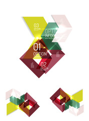 Set of abstract geometric paper graphic layouts