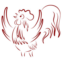 Cock. Symbol of Chinese New Year.