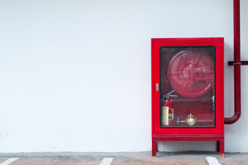 Fire safety equipment in the red box