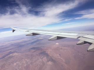 Amazing aerial view of Atacama desert from an airplane