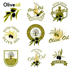 Extra virgin olive oil labels. Design element for label, emblem,