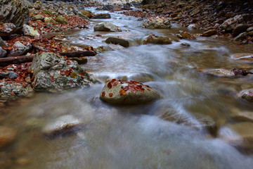 Boulders in a mountain river