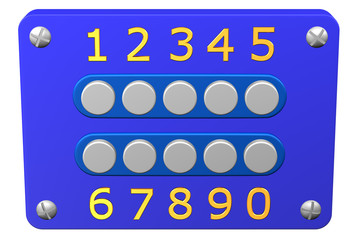 Combination lock. 3D rendering.