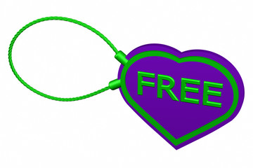 Heart tag with word Free