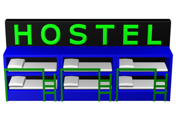 Concept: Hostel. 3D rendering.