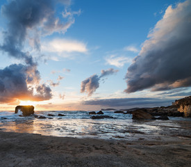 vibrant sunset over Alghero