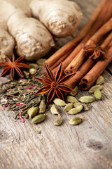 ingredients for tea with spices