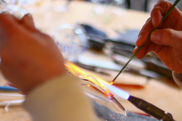 writing and working on glass christmas balls