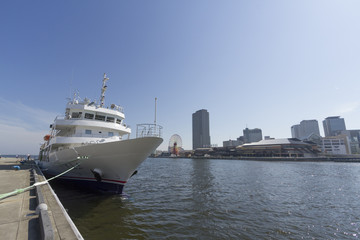 神戸港（MOSAICを望む、寄り、横位置、上空け）