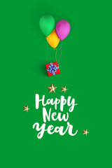   Happy new year 2017 on color background