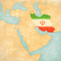 Map of Middle East - Iran