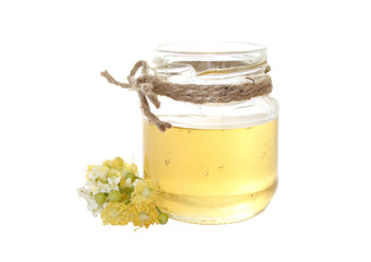 Honey with linen flowers