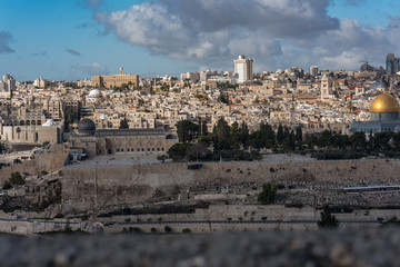 Fototapeta na wymiar Jerusalem vom Ölberg aus gesehen