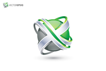 Fototapeta premium Abstract Letter X Logo - 3D Sphere Logo