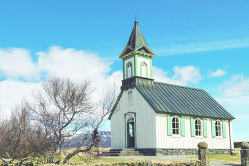 Fototapeta na wymiar Thingvellir church, Iceland