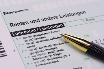 Steuerformular für Finanzamt