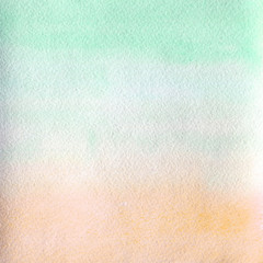  watercolor texture transparent stretching from green blue to ocher orange.  abstract background, spot, blur, fill