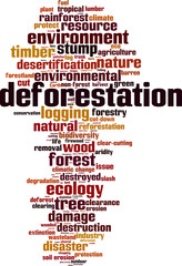 Obraz premium Deforestation word cloud concept. Vector illustration
