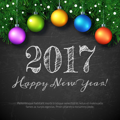 Fototapeta na wymiar Happy 2017 New Year text design