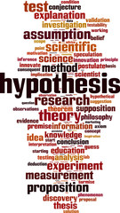 Hypothesis word cloud concept. Vector illustration