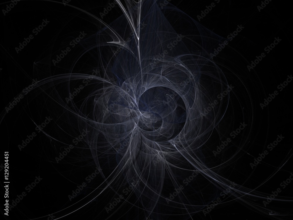 Poster abstract fractal with a blue pattern