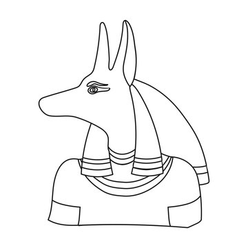recommend clip art: Anubis icon in outline style isolated on white background. Ancient Egypt symbol stock vector illustration.