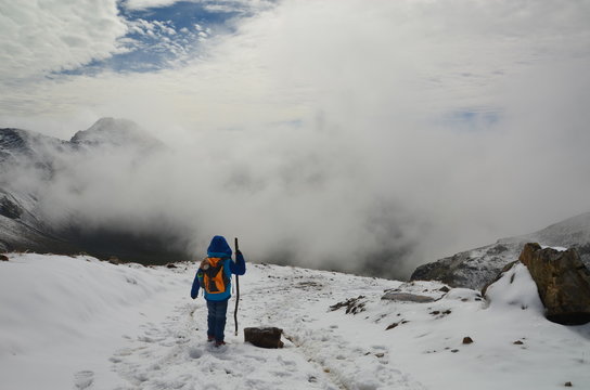 Schneewandern &uuml;ber den Wolken