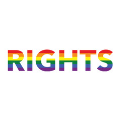 Rights: Rainbow color calligraphy