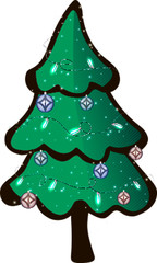Christmas fir tree. Vector eps 10.