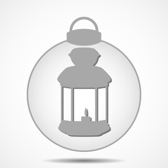 Christmas icon of a silhouette of a lantern on a gray background