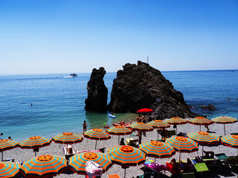 The fishing villages of Monterosso al Mare,Vernazza, Corniglia, Manorola and Riomaggiore of the Cinque Terra Liguria Italy.
