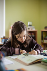 Girl doing homework 