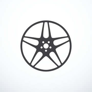 Vector Alloy Wheel Icon. Car Wheel Icon