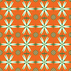 bright floral seamless pattern with white chamomiles on an orang