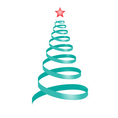 Christmas tree in the form of a spiral. Vector illustration