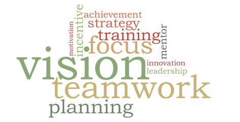Vision teamwork word cloud
