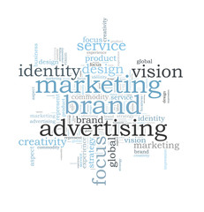 Marketing brand word cloud