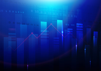 Blue abstract technology background. Stock Market background. Bu