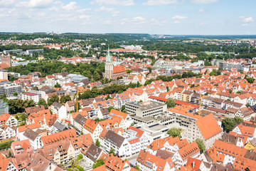 Fototapeta na wymiar Aerial view over the city of Ulm
