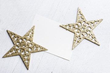Star christmas decoration with greeting card