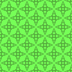 Green Ornamental Seamless Line Pattern. Endless Texture. Oriental Geometric Ornament