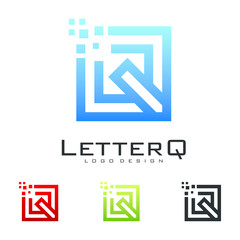 Digital Logo Letter Q Modern Concept