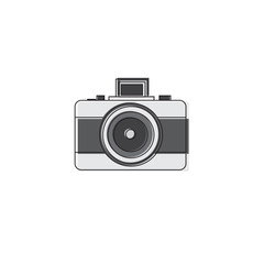 Photo Camera Icon Thin Line Vector Illustration