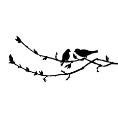birds at tree silhouettes